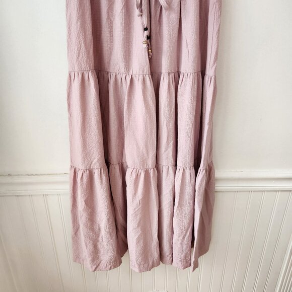 Calvin Klein Pink Ruffle Tiered Maxi Dress Sleeveless Spring Summer Women's 6 - Picture 5 of 8